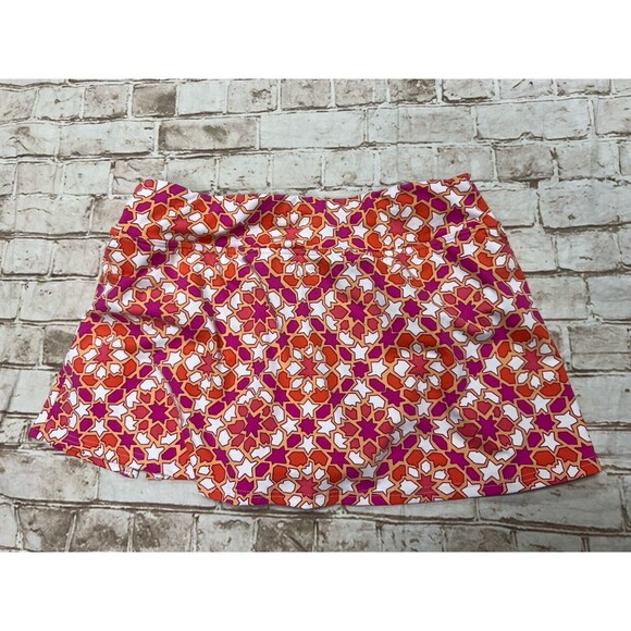Lands' End Women's 2 Pink Orange Yellow Medallion Swim Skirt Modest XS - Picture 2 of 7